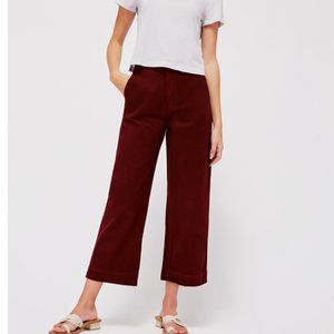 Lacausa Maroon High-Waisted Cropped Pants